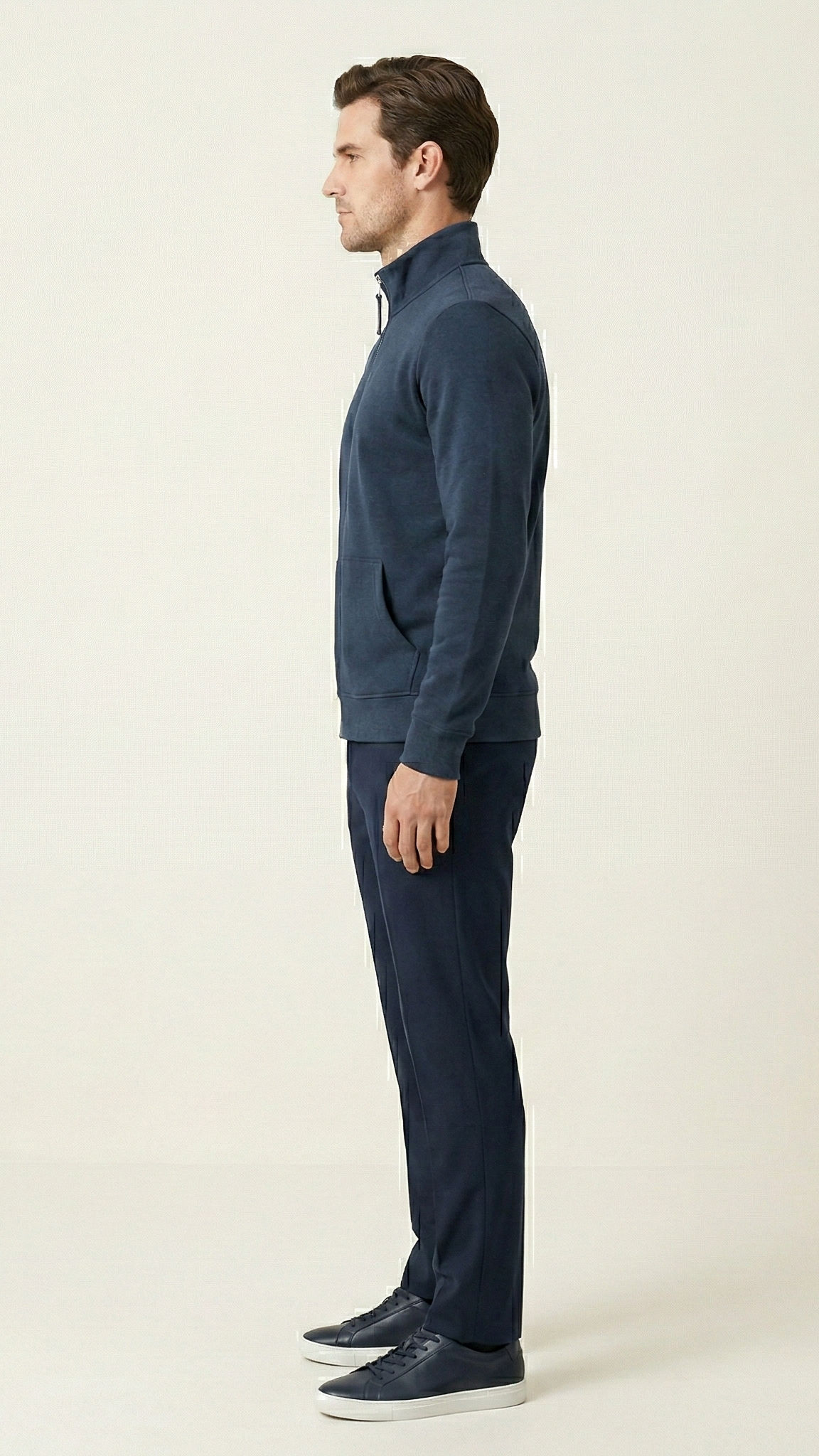 Sweat zippé homme col montant