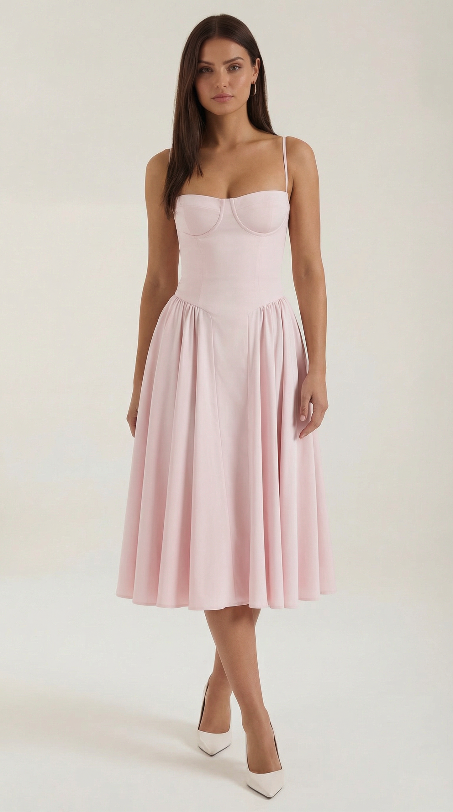 Robe midi corset femme imprimé fleuri