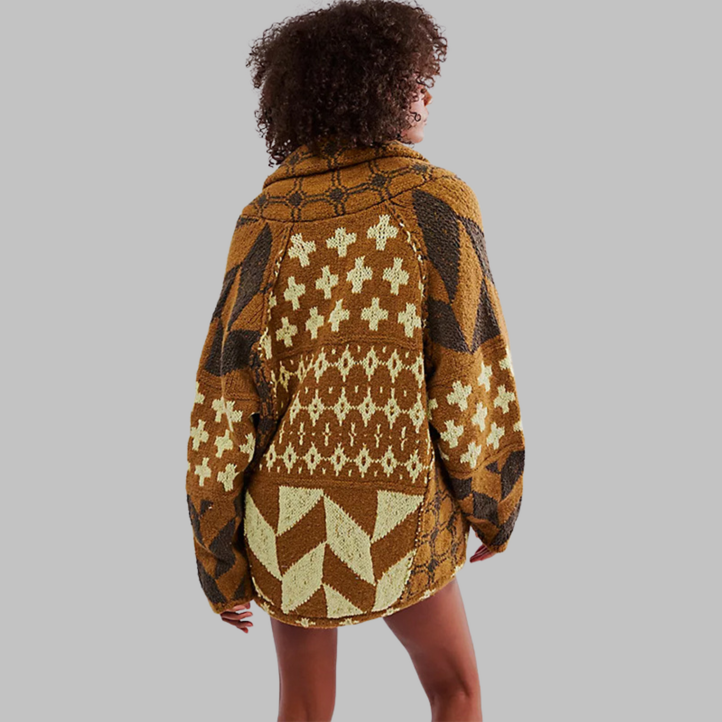 Cardigan boutonné oversize vintage femme