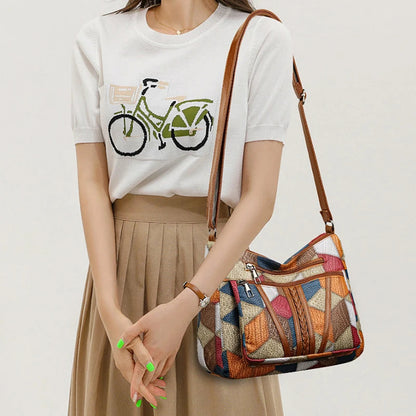 Sac patchwork élégant femme tendance