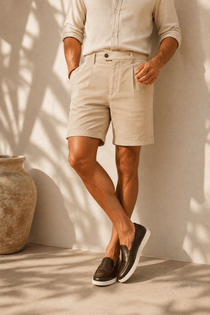 Short Homme d'Été à Plis | Coupe Droite