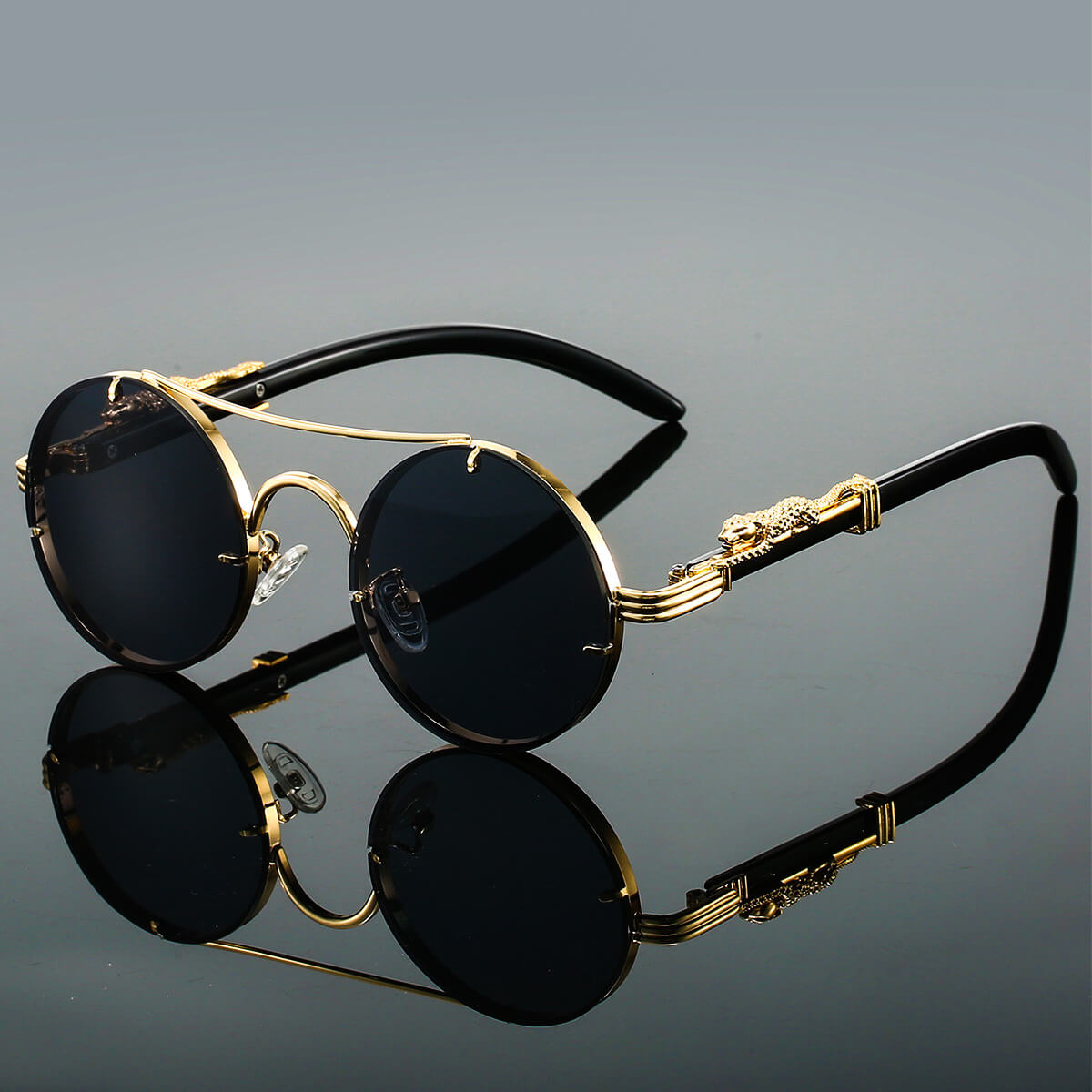 Lunettes de soleil ovales unisexe métal