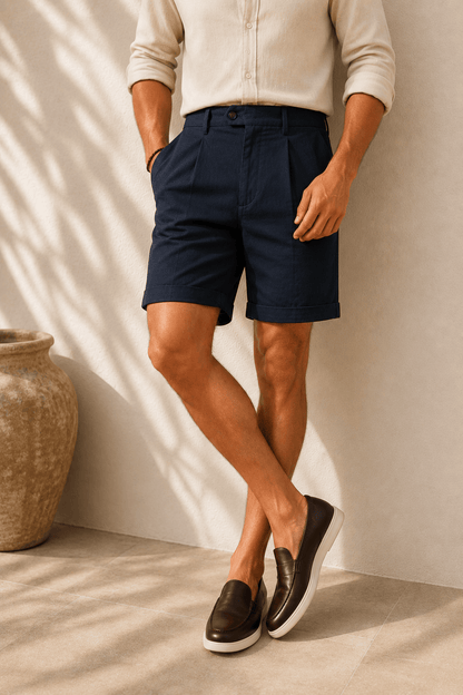 Short Homme d'Été à Plis | Coupe Droite