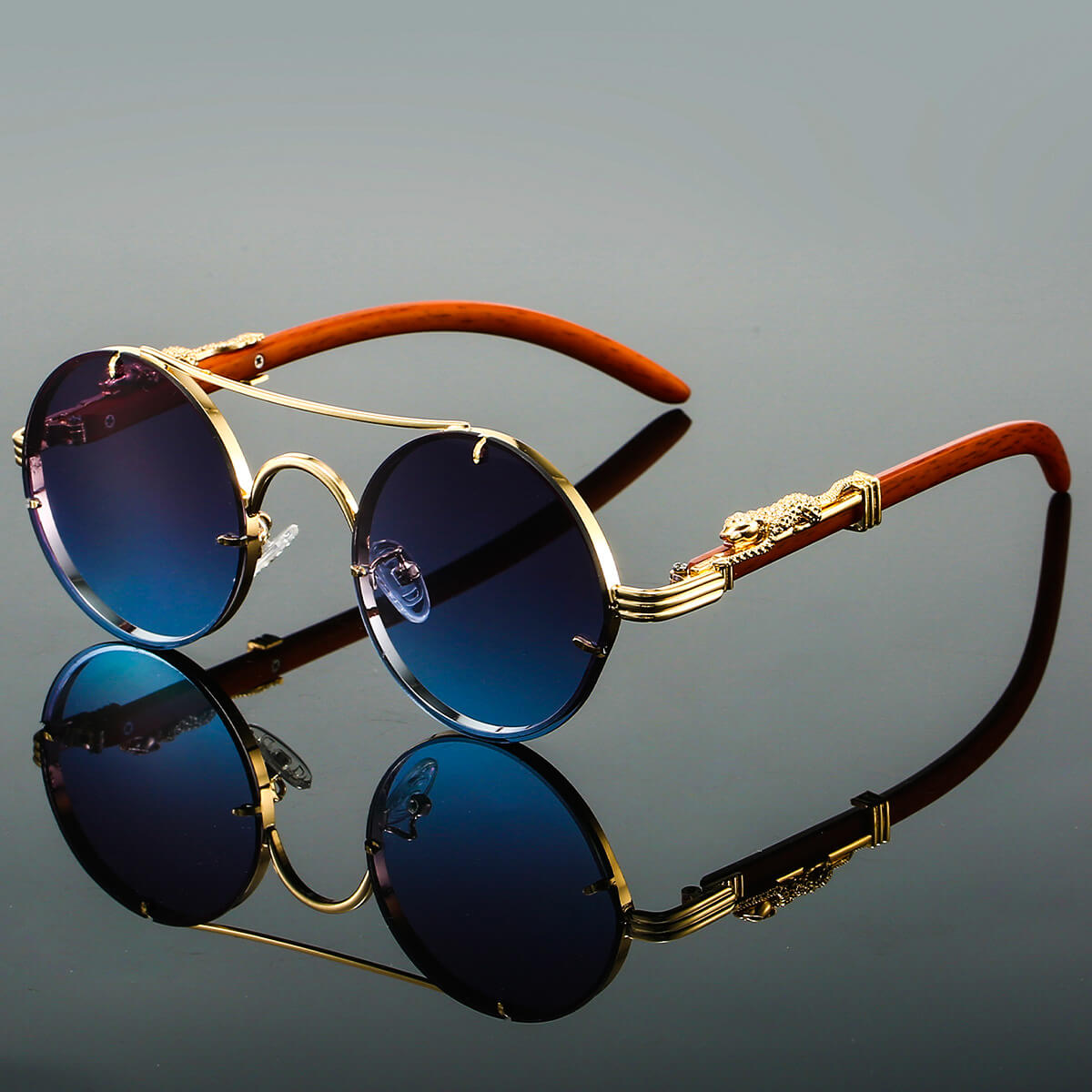 Lunettes de soleil ovales unisexe métal