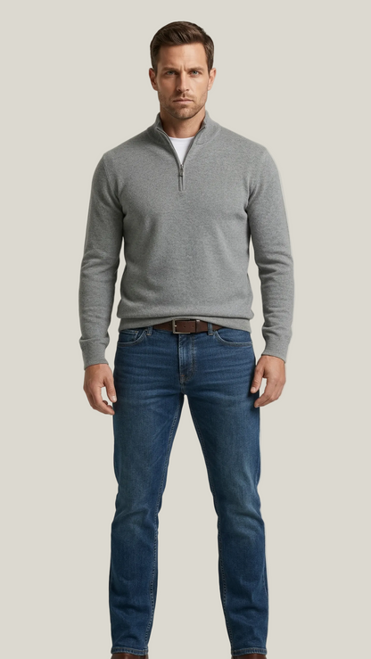 Pull Homme Col Zippé