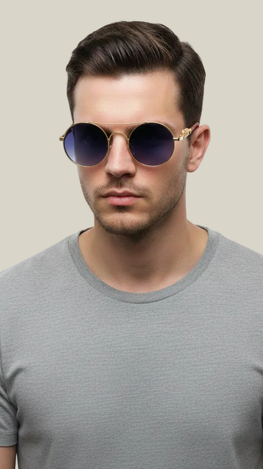 Lunettes de soleil ovales unisexe métal