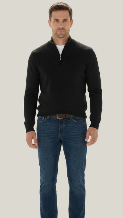 Pull Homme Col Zippé