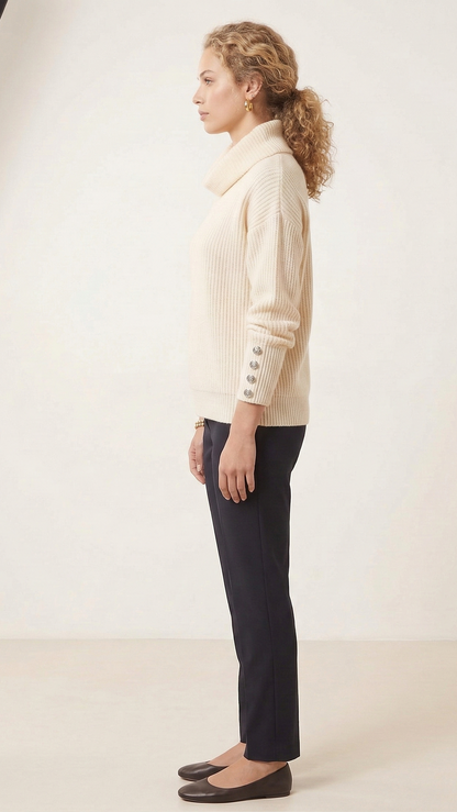 Pull col roulé femme palangre