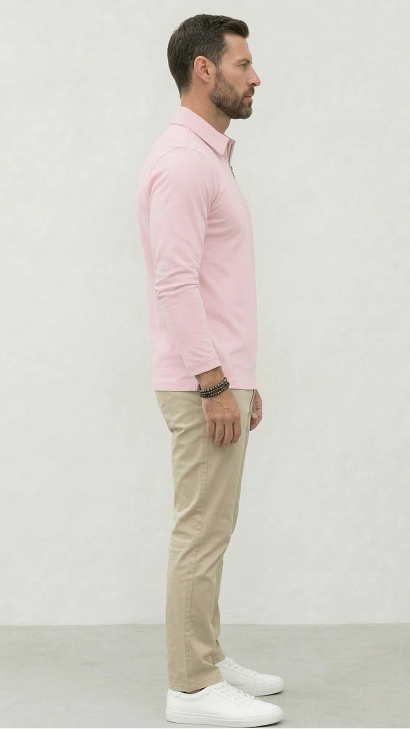 Polo Homme Manches Longues Poche Poitrine