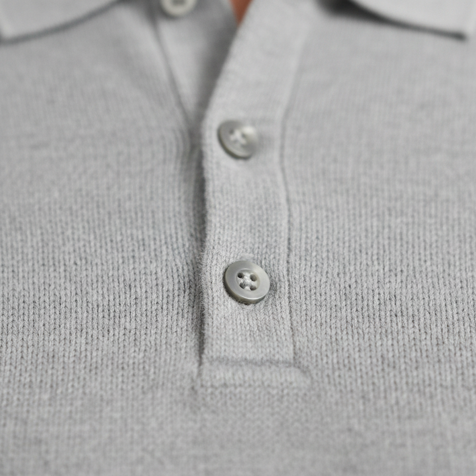 Polo homme manches longues col boutonné