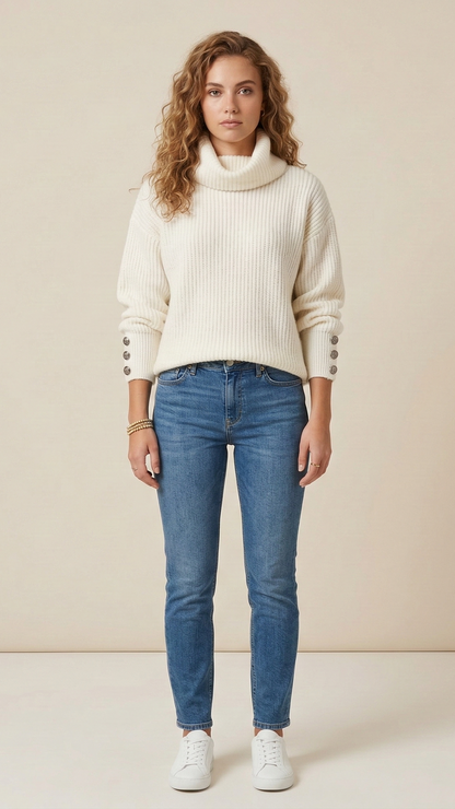 Pull col roulé femme palangre