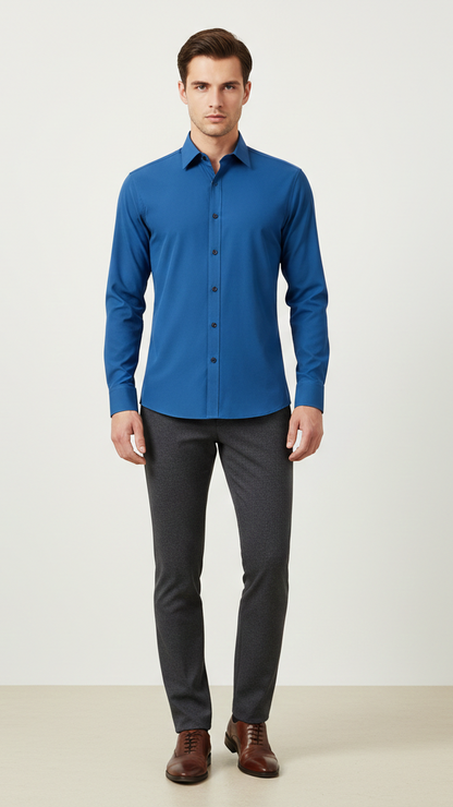 Chemise entreprise homme sans repassage stretch