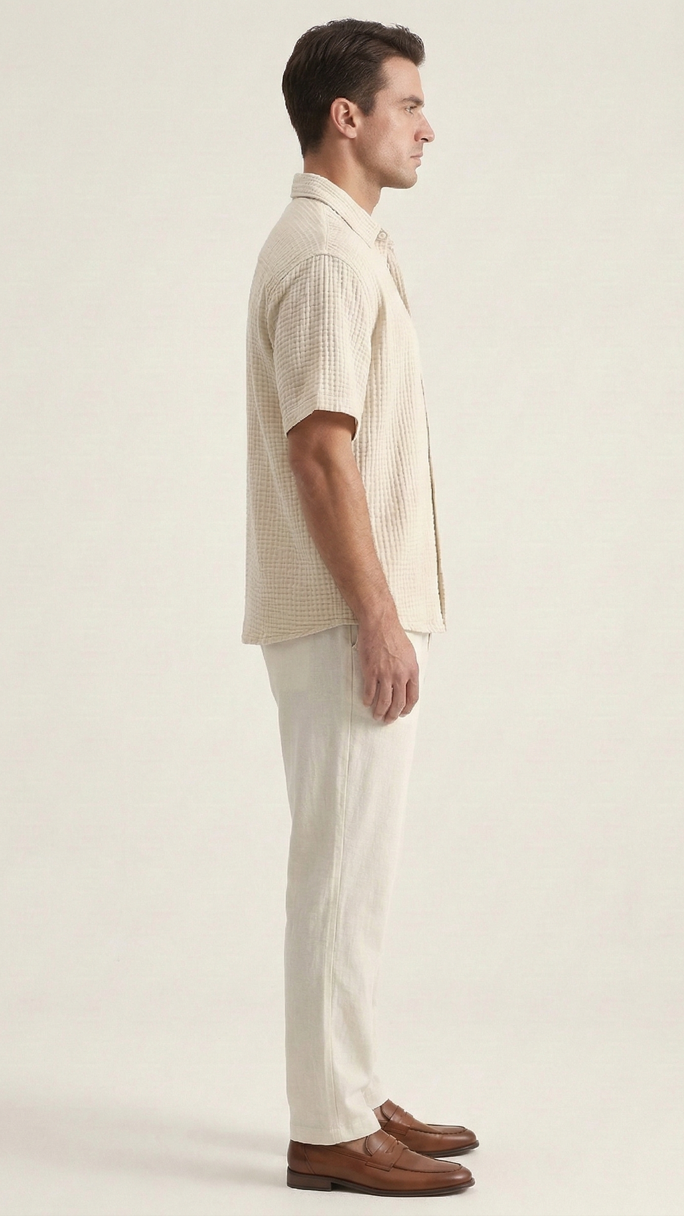 Chemise gaufrée homme manches courtes
