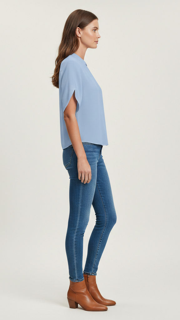 Blouse femme légère coupe droite
