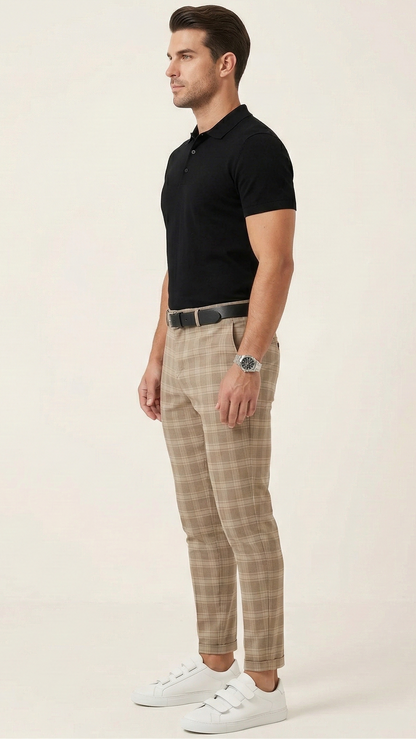 Pantalon chino homme à carreaux