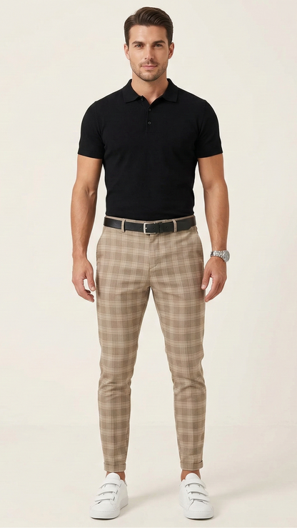 Pantalon chino homme à carreaux