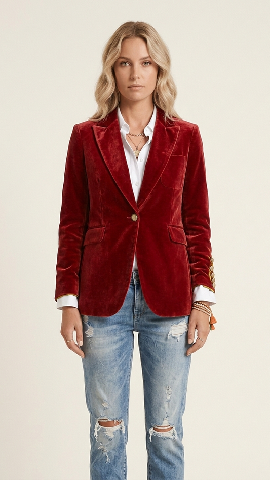 Blazer femme cintré élégant col tailleur