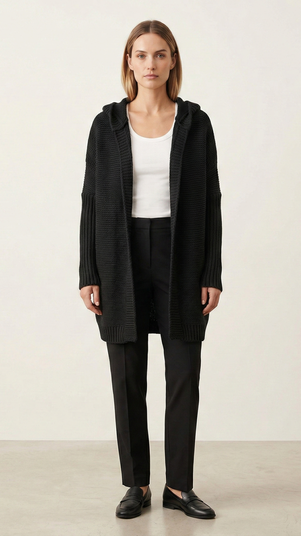 Gilet à capuche femme oversize zippé