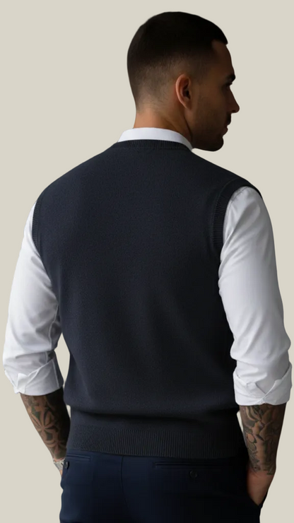 Pull sans manches homme col V