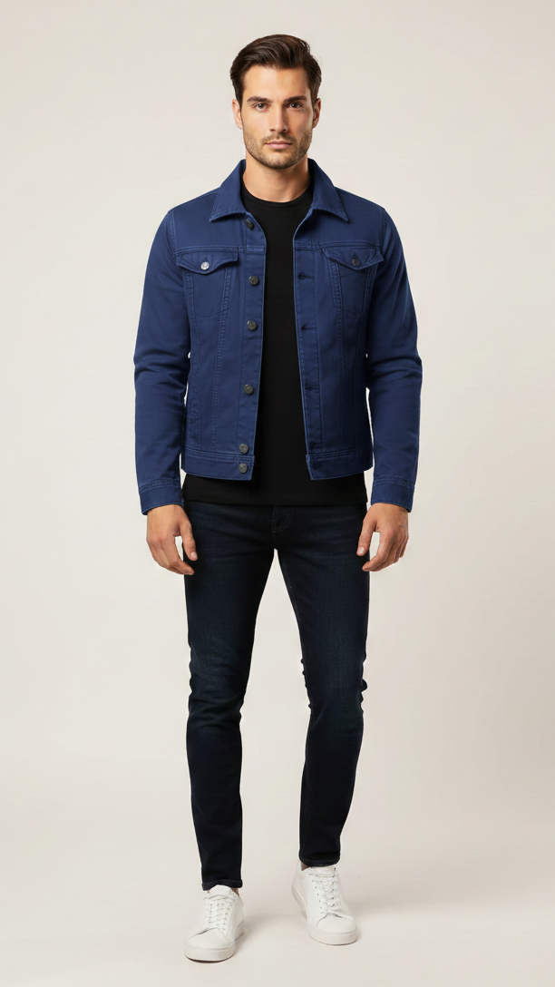 Veste homme boutonnée coupe trucker