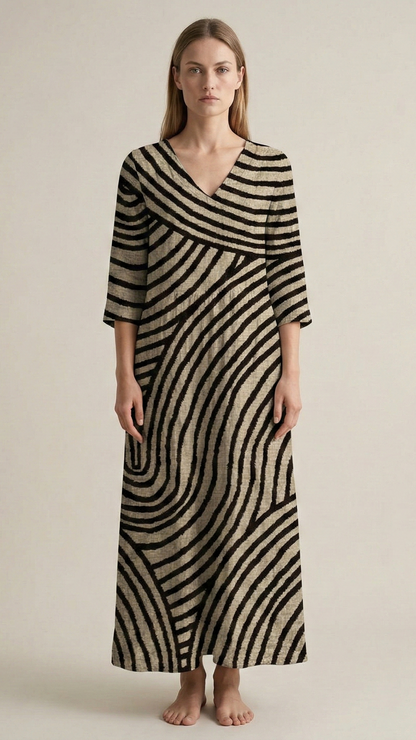 Robe femme col V poches