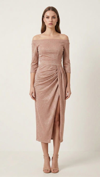 Robe de soirée pailletée femme