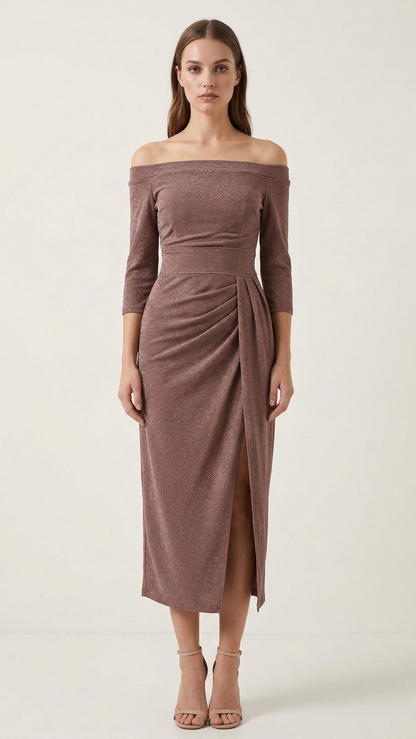 Robe de soirée pailletée femme