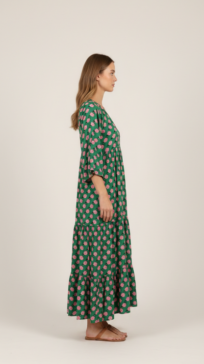 Robe Maxi Bohème Femme Col V