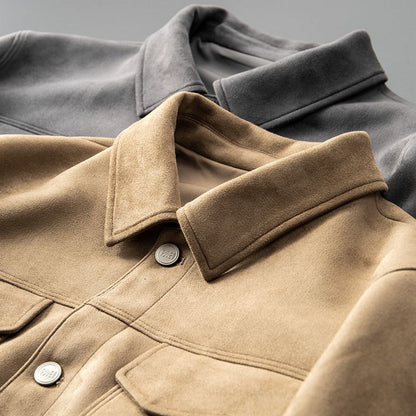 Veste homme boutonnée style suède