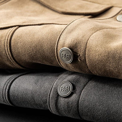 Veste homme boutonnée style suède