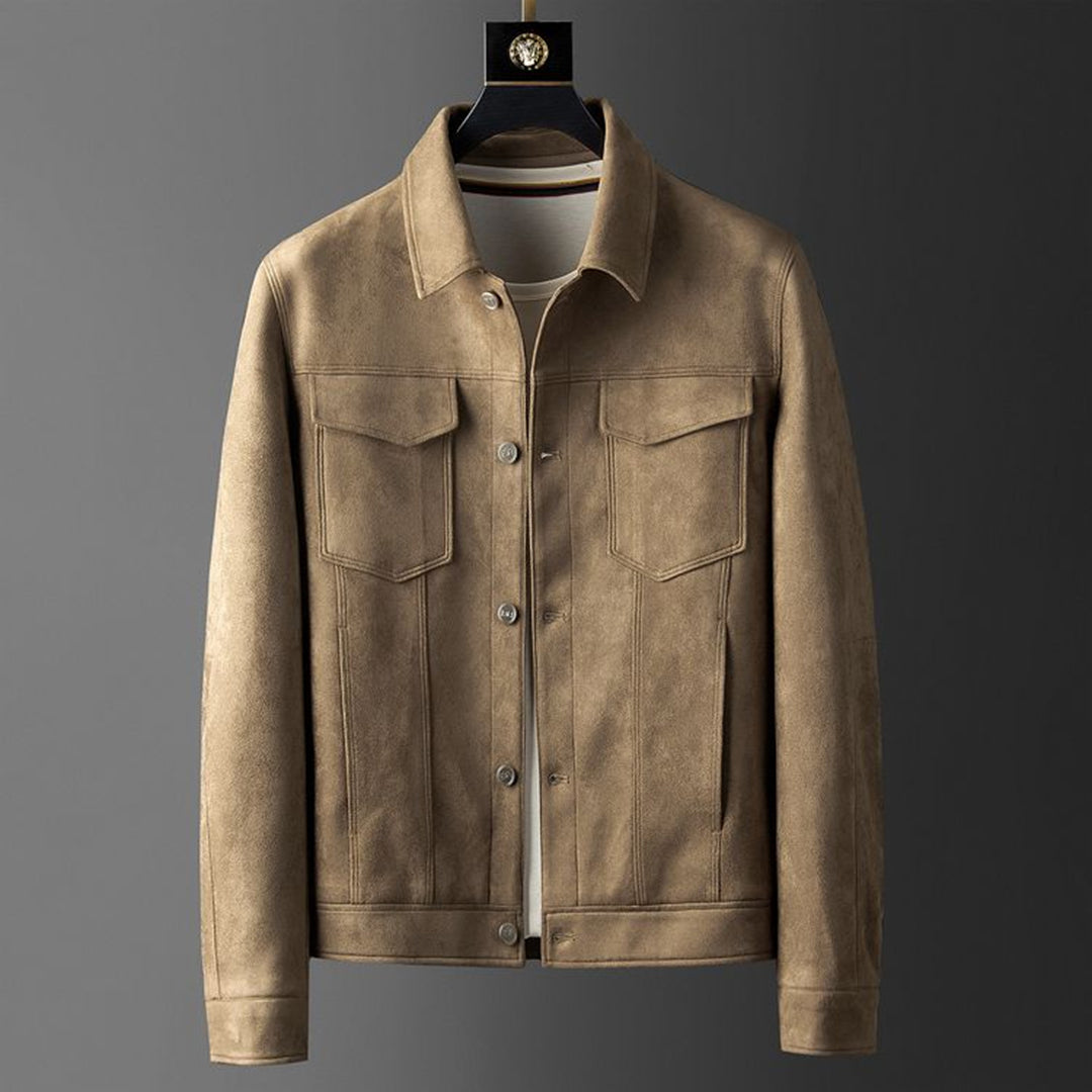 Veste homme boutonnée style suède