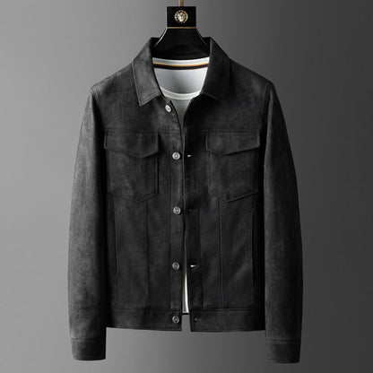 Veste homme boutonnée style suède