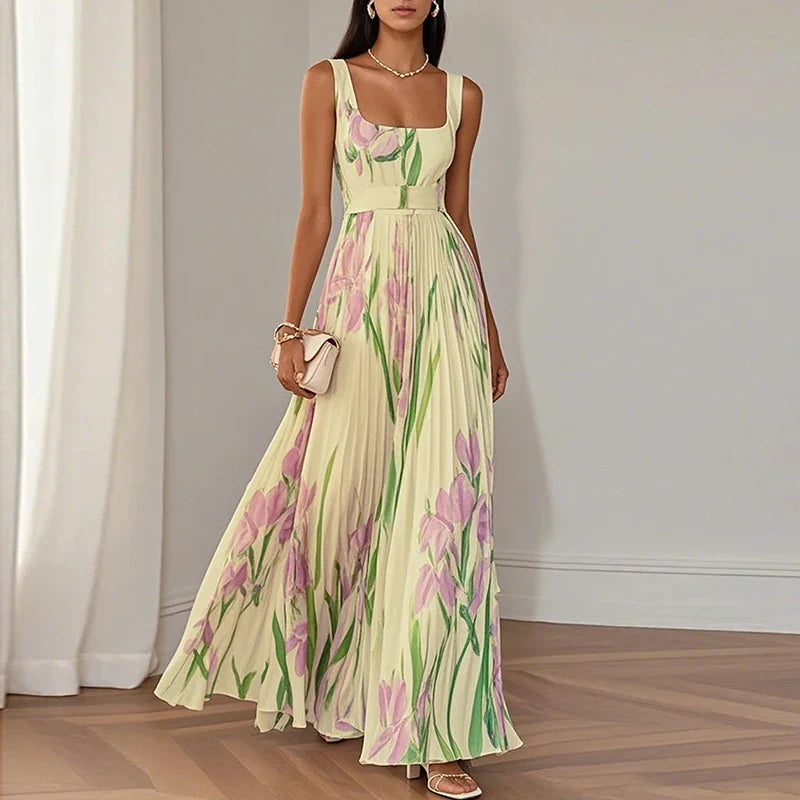 Robe maxi florale élégante femme