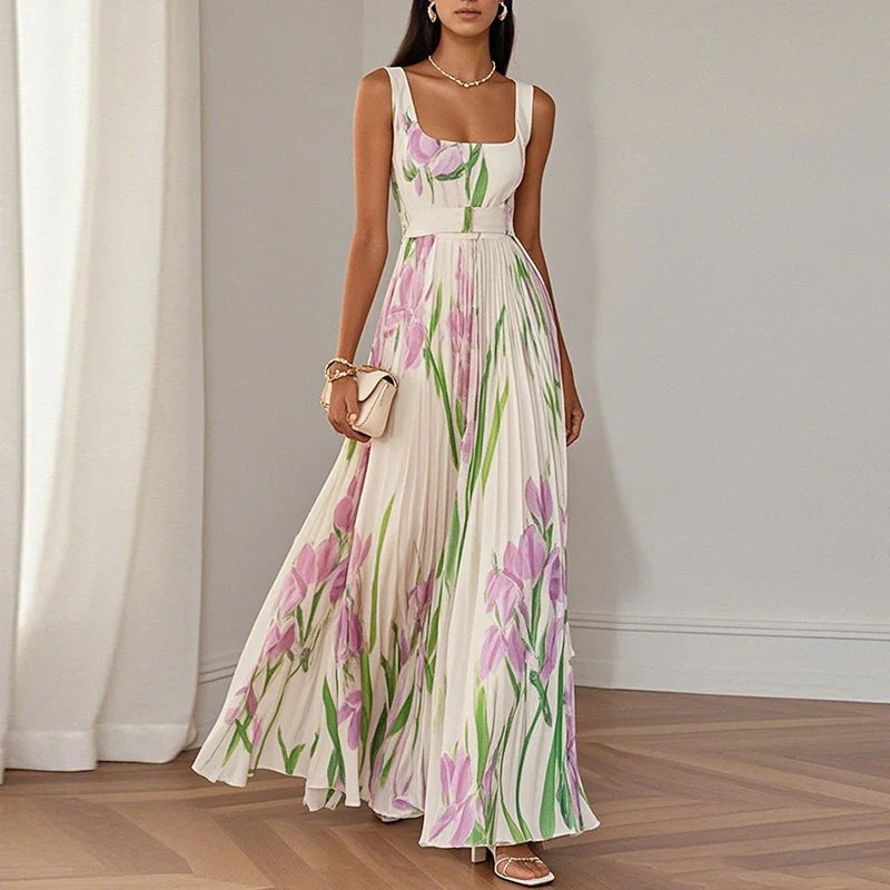 Robe maxi florale élégante femme