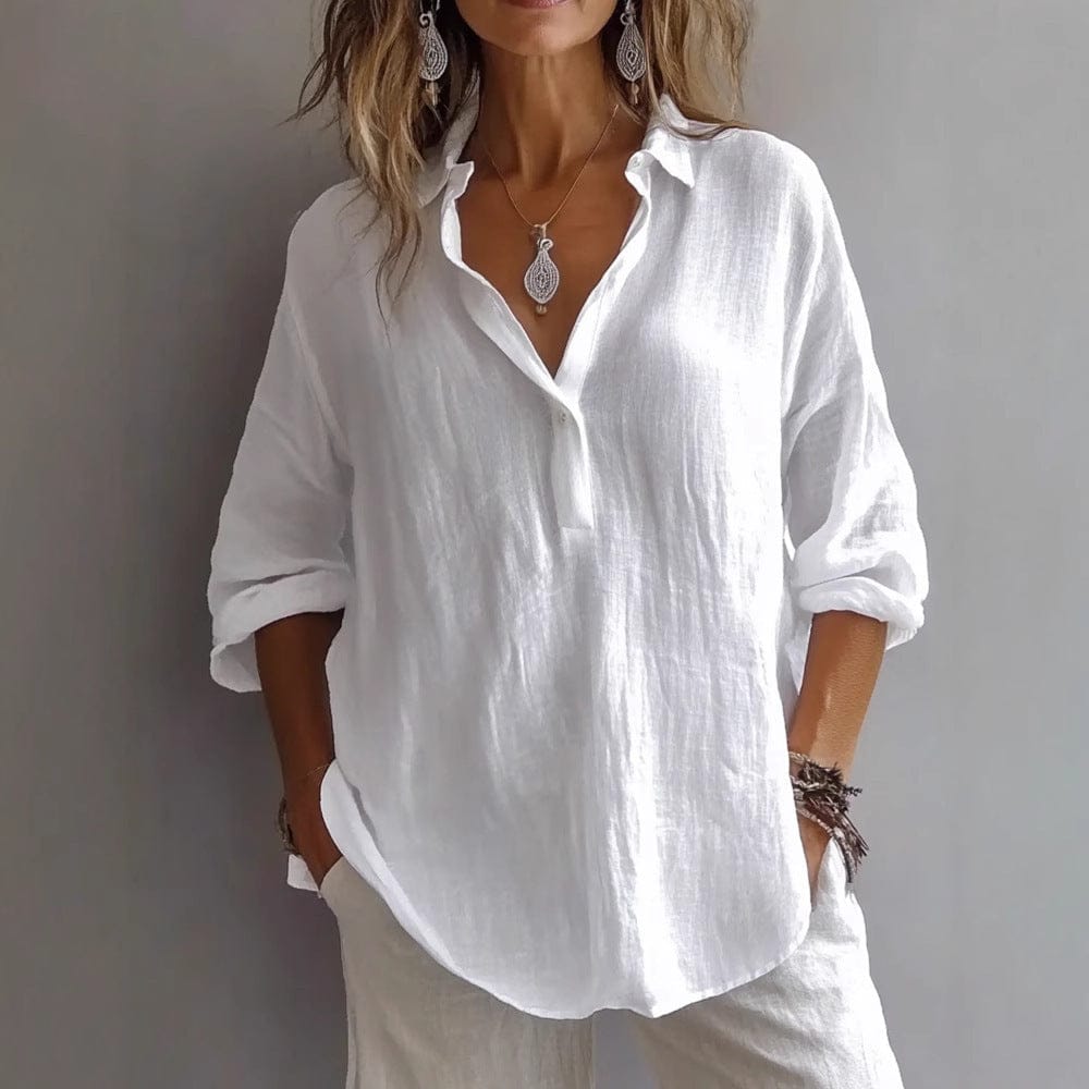 Blouse Femme Décontractée à Manches Amples | Patte de Boutonnage