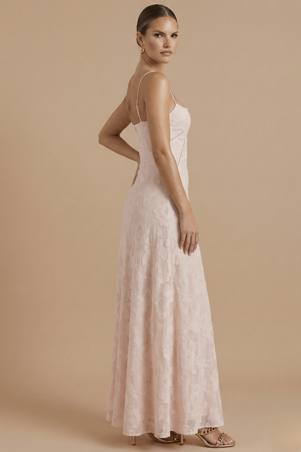 Robe Longue Femme Fleurie à Fines Bretelles | Buste Ajusté