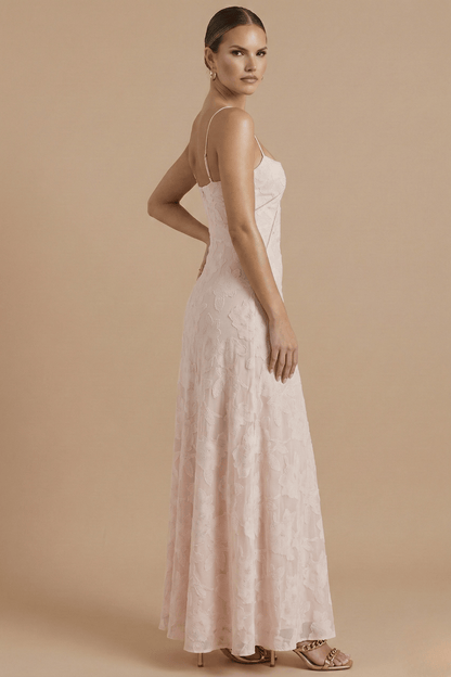 Robe Longue Femme Fleurie à Fines Bretelles | Buste Ajusté