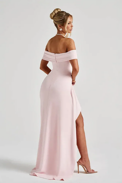 Robe Longue Femme Épaules Dénudées | Fente Haute Ajustée