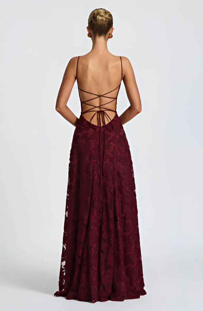 Robe maxi fleurie à bretelles femme