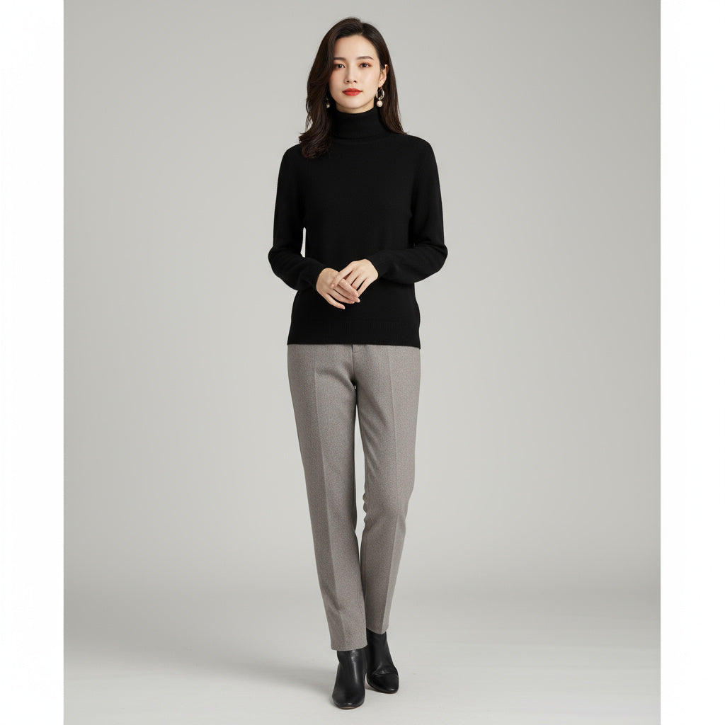 Pull Col Roulé Femme Maille