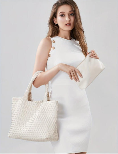 Sac cabas femme tissé luxe