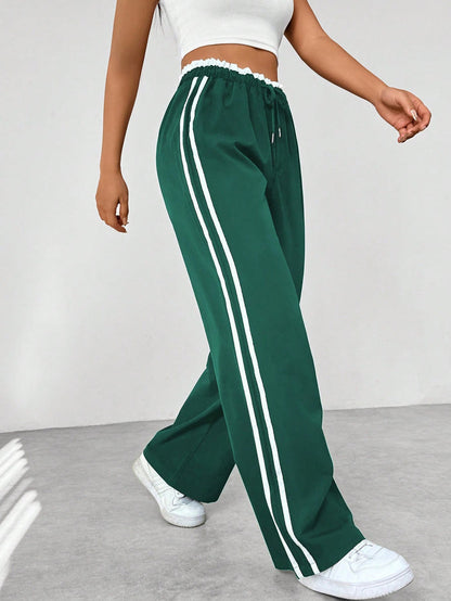 Kaeli – Pantalon de Jogging Femme Taille Haute | Bandes Contrastées