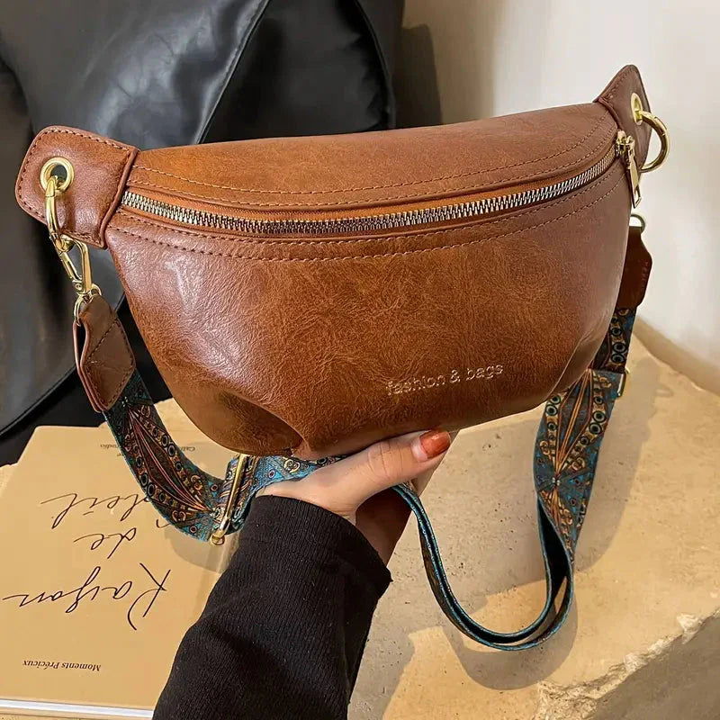 Sac banane cuir tendance large sangle