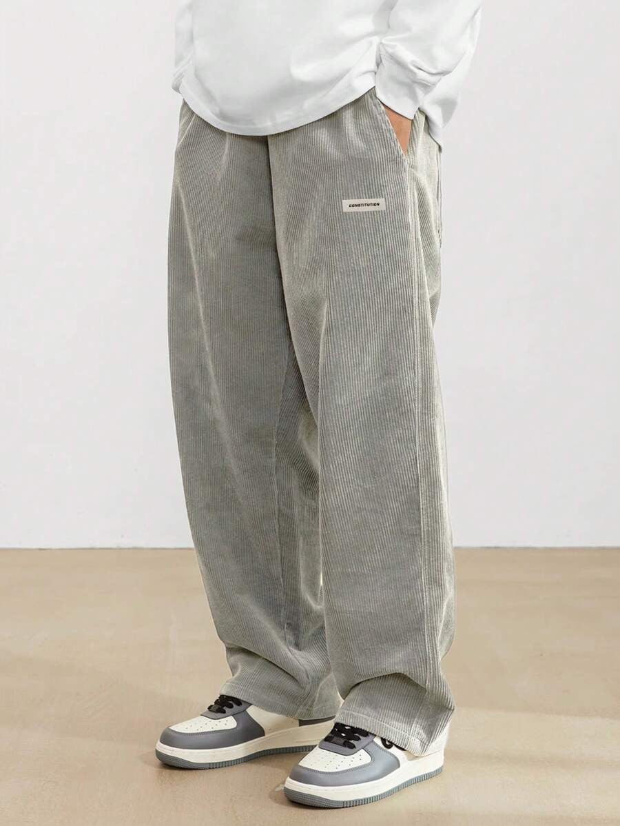Pantalon velours côtelé homme coupe droite ample