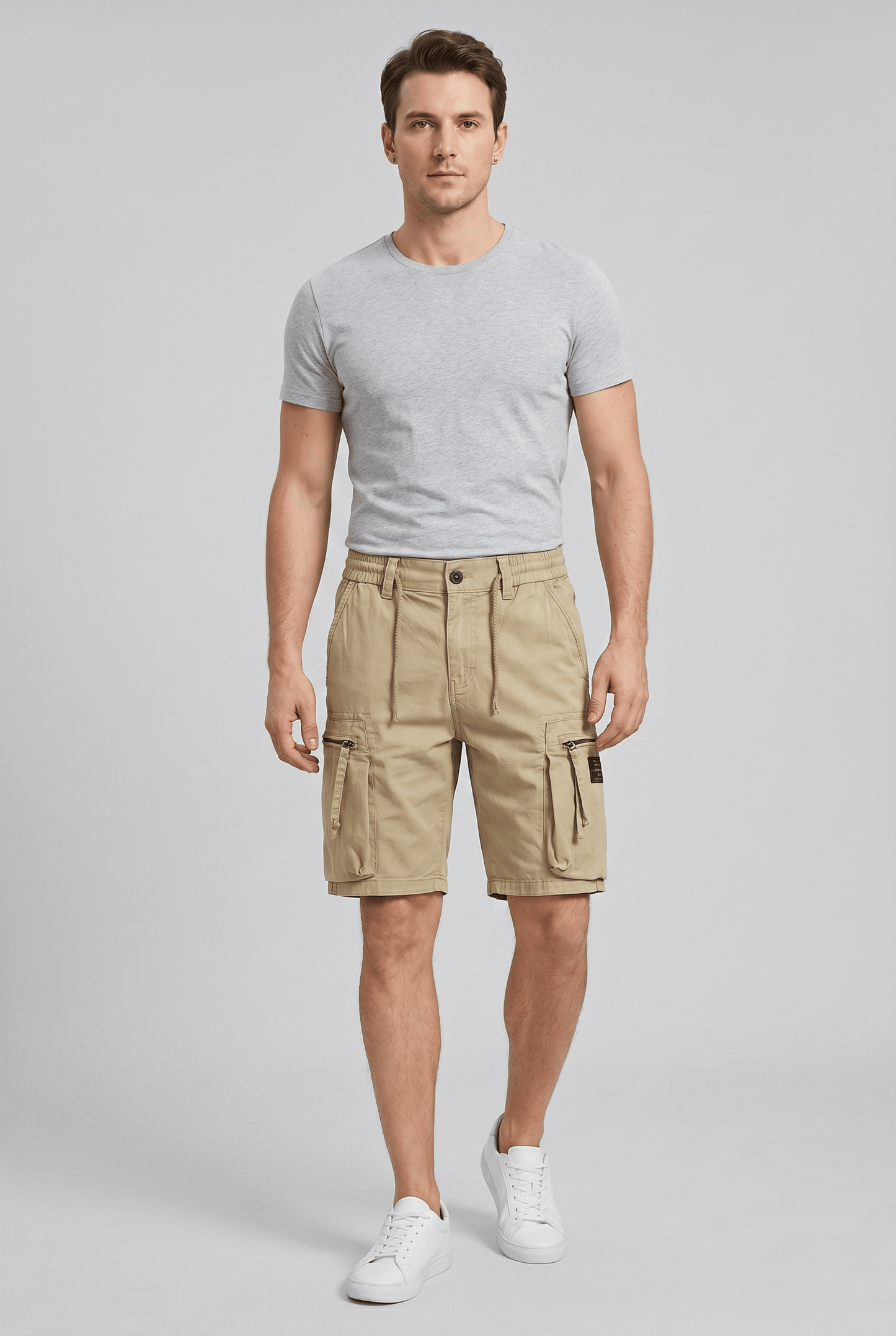 Short Cargo Tactique Homme | Taille à Cordon & Multi-Poches