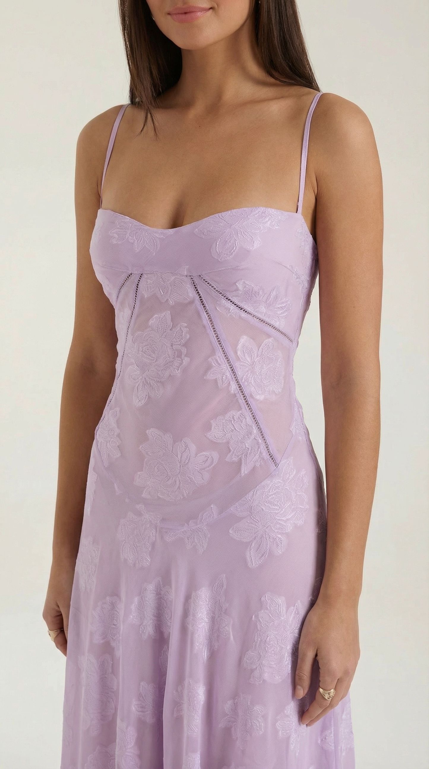 Robe maxi dentelle femme col cœur