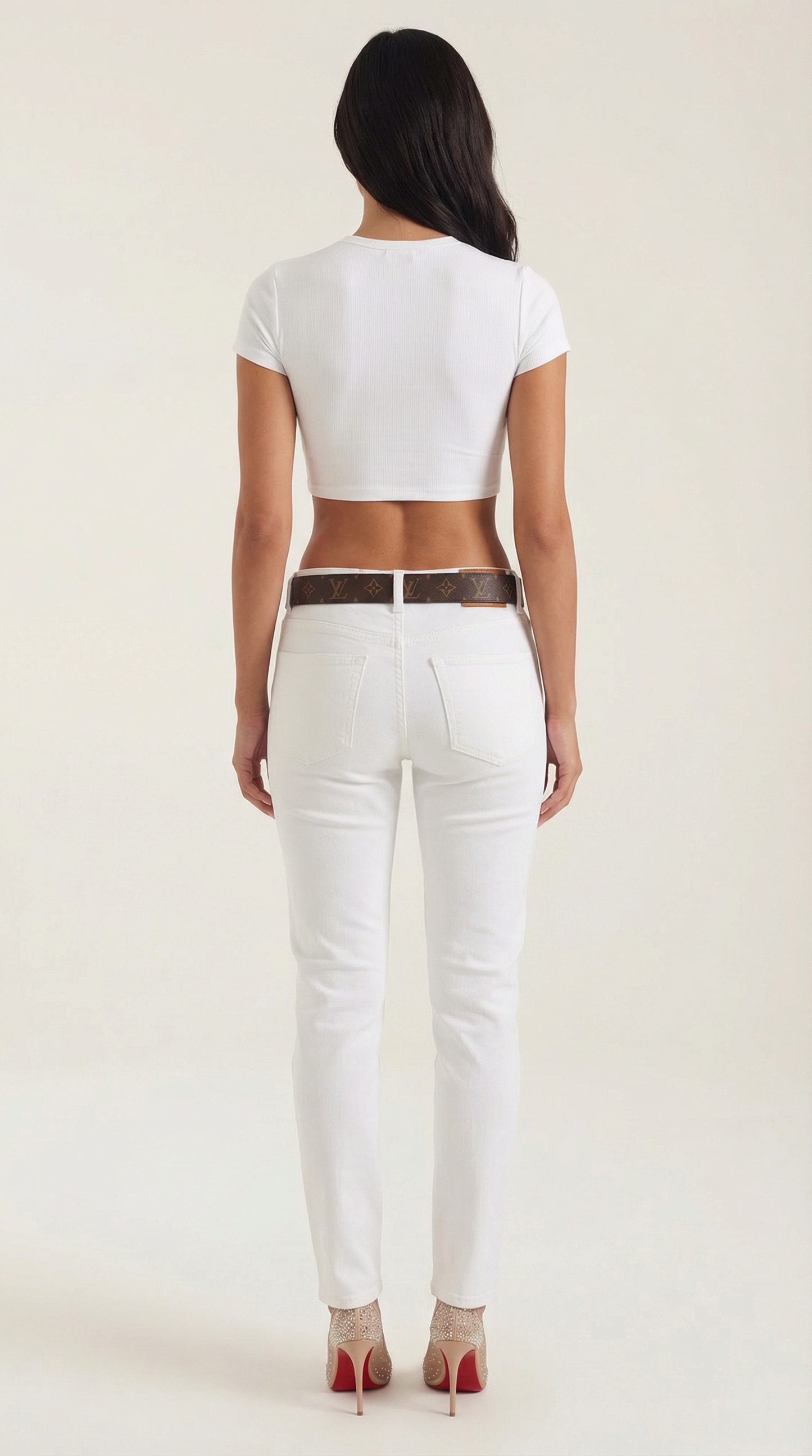 Top court femme col rond manches longues