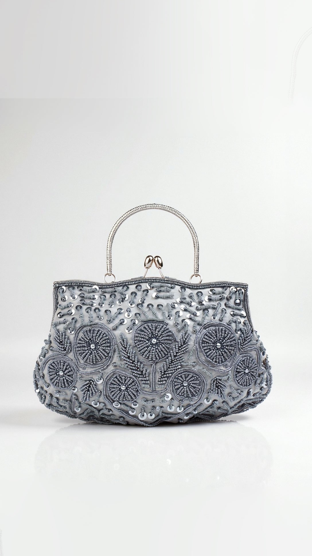 Pochette soirée femme perlée clic-clac