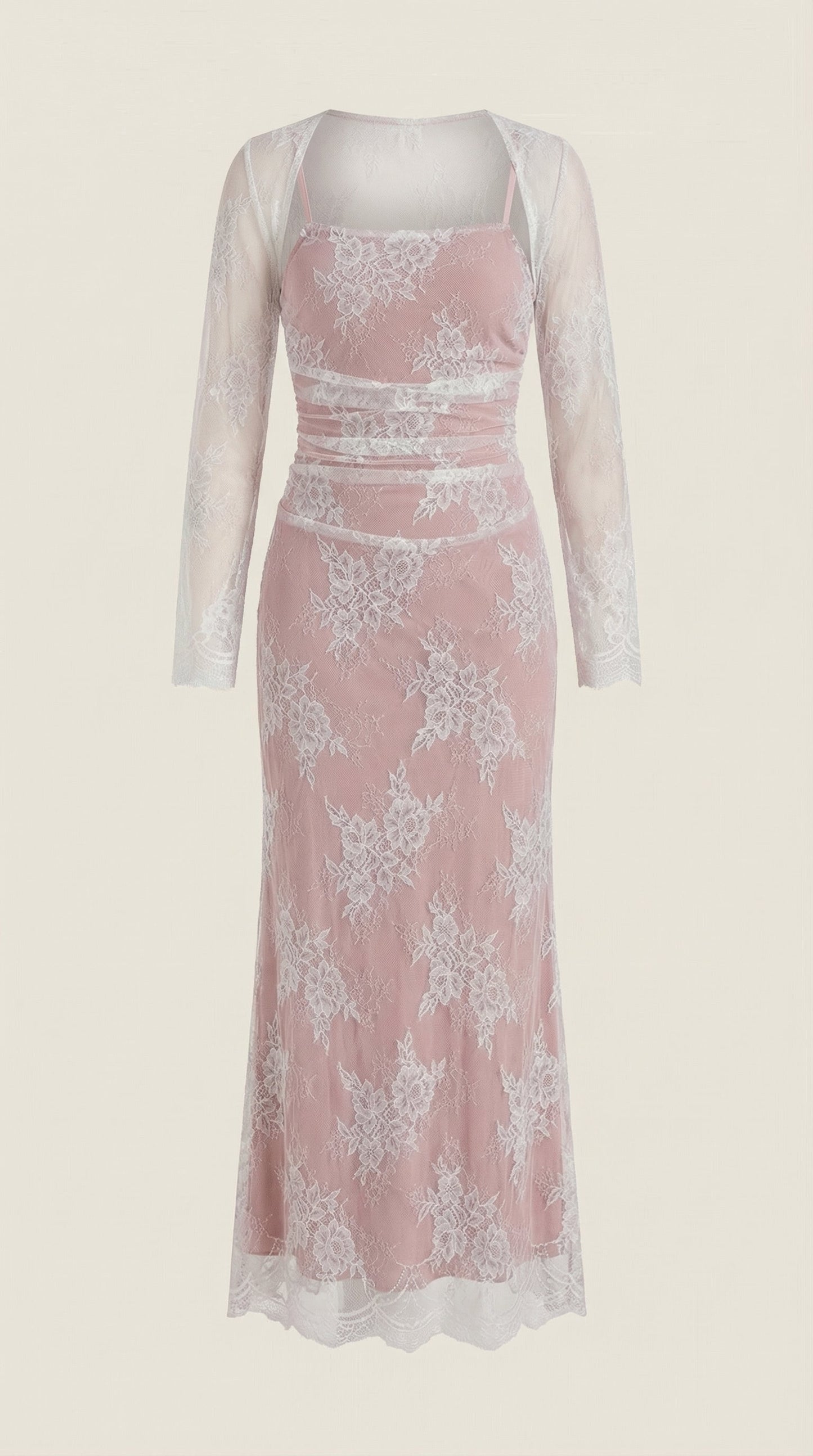 Robe maxi dentelle élégante femme