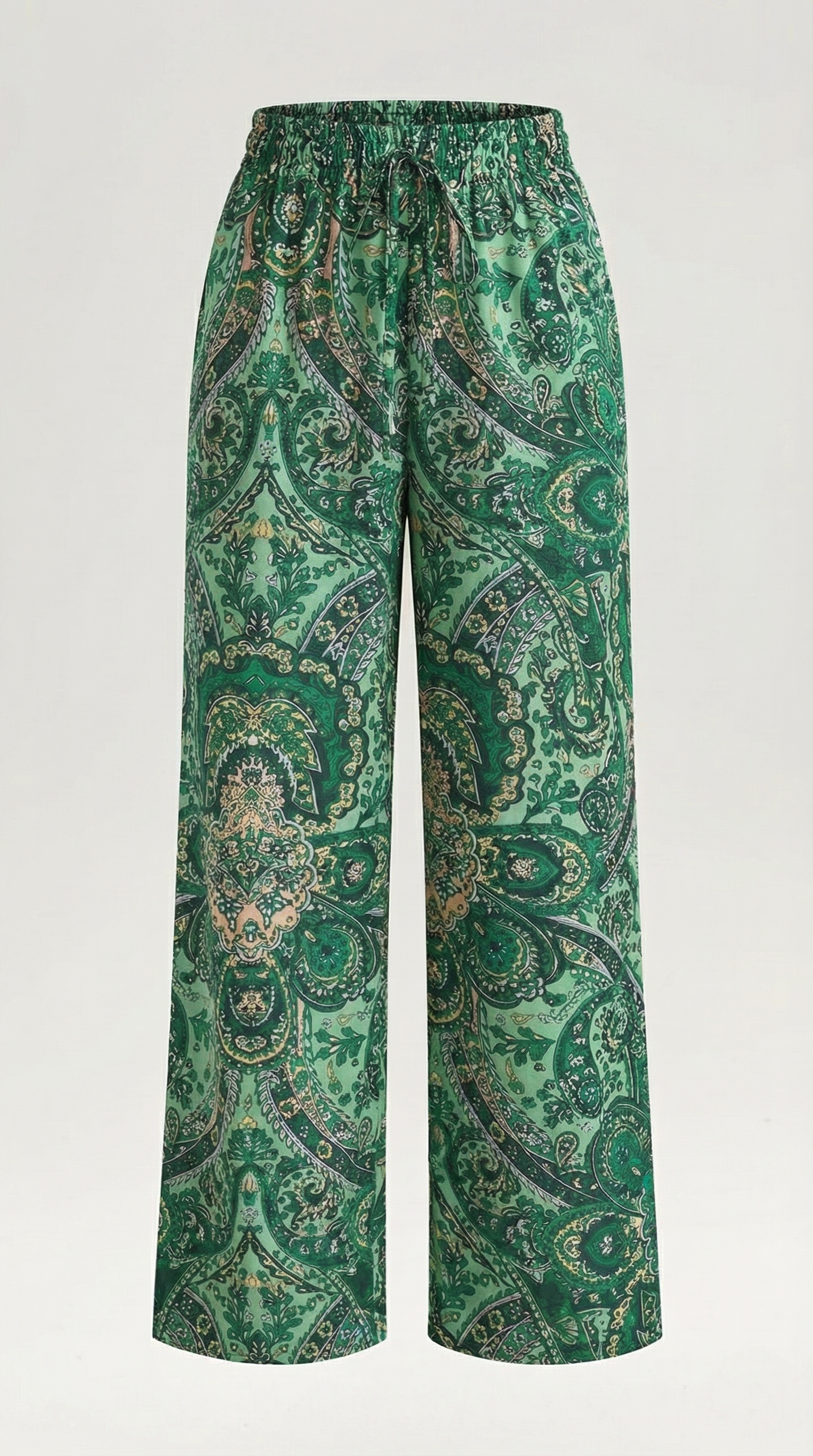 Pantalon large taille haute femme plis devant